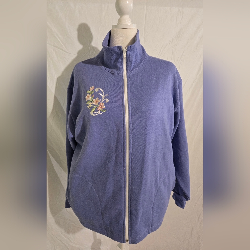 Women's Blue Embroidered Jacket
